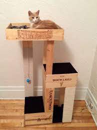 Wine Crate Cat Tree Diy Cat Tree Cat Furniture Cat Climber