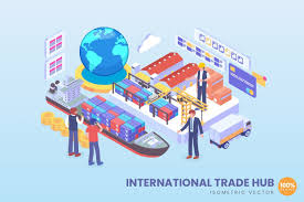 Isometric International Trade Hub Vector Concept Illustration Ai Eps Isometric Trading Illustration