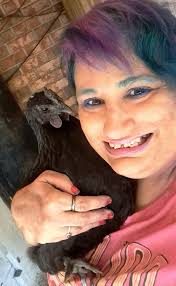 My beautiful Ayam Cemani cross babies. Prince Branch Gristle, Grim Reaper  with the floppy comb, Princess Sugar cube with the straight comb,  Peppercorn Chip with the walnut comb, Jade Onyx with the