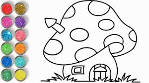 Get mushroom house coloring pages free is easy. Mushroom House Drawing And Coloring For Kids Painting For Kids Youtube