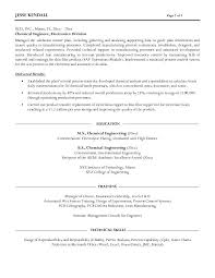 free chemical engineer resume example
