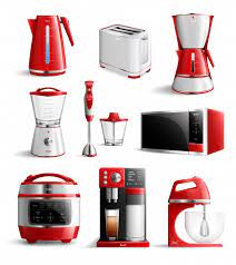 This is a list of cooking appliances that are used for cooking foods. Free Vector Realistic Household Kitchen Appliances Set
