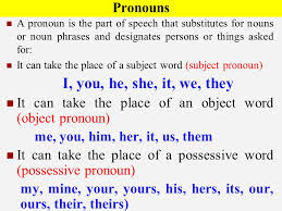 Nouns and pronouns are the words that act as the subjects and objects of sentences. Noun Pronoun Agreement Ppt Video Online Download