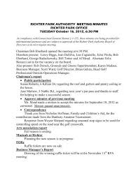 RICHTER PARK AUTHORITY MEETING MINUTES RICHTER PARK ...