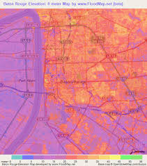 List of zipcodes in baton rouge, louisiana; Elevation Of Baton Rouge Us Elevation Map Topography Contour