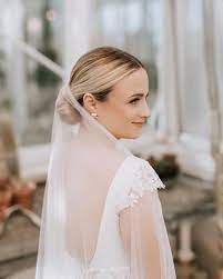 Talitha Modern Long Wedding Veil Low Bun Wedding Hair Wedding Hairstyles With Veil Low Bun Wedding Hair With Veil