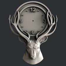 3d Stl Models For Cnc Or 3d Printer Clock Deer Etsy Stl File Format 3d Printer Designs Clock