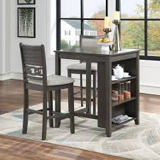What is more, it is a smart solution for small spaces. Gia 3 Piece Counter Height Storage Dining Room Set Gray New Classic Furniture Furniture Cart