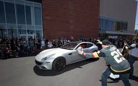 The golden knights' star goaltender has recently been doing some shopping, as he added a family of vgk car stickers to his wheels. Fans Cheer As Vegas Golden Knights Goalie Marc Andre Fleury Departs From City National Arena In Las Vegas Sunday April 29 2018 During A Send Off Event For The Team Ahead Of Games Three