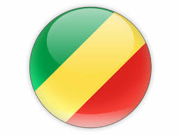 The national flag of the republic of congo features a diagonal yellow stripe which separates a green triangle at the hoist and a red triangle at the lower side; Round Icon Illustration Of Flag Of Republic Of The Congo