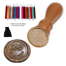 Wax Seal Stamp 20mm For Wedding Invitations Personalised With Your Initials And Date 1 Wax Stick Wax Seal Stamp Wax Seals Wax