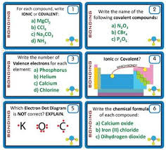 Ionic Covalent Bonding 28 Chemistry Task Cards Covalent Bonding Task Cards Chemistry