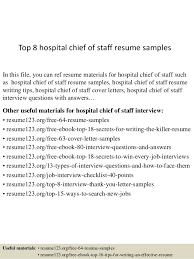 8 hospital chief of staff resume samples