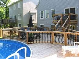 Decks For Split Level Homes With Above Ground Pool Elegant Decor Above Ground Pool Decks Decks Backyard Pool Decks