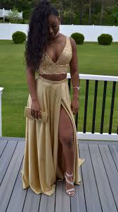 Black And Gold 2 Piece Prom Dress Sherri Hill Two Piece Prom Dress Black Girl Prom Dresses Piece Prom Dress Prom Dresses Yellow