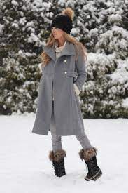 Winter Outfits 2017 Gray Military Coat With Snow Boots On Pinterestingplans Winter Outfits 2017 Casual Winter Outfits Winter Outfits