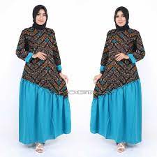 Gaun pesta brokat kombinasi batik modern 2019; Gamis Batik Kombinasi Polos Model Terbaru Dan Termurah 2020 Lazada Indonesia