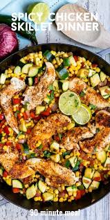 Top with the pesto, and then sprinkle with the mozzarella cheese. Spicy Chicken Dinner 30 Minute Meal Crazy For Crust