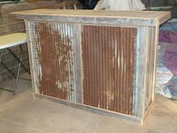 Reclaimed Wood And Tin Bar A Good Accent Piece Wood Coffee Table Rustic Barn Tin Outdoor Accent Table