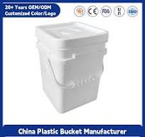 Wholesale Use Rugged Plastic Made 10 Liter Rectangular Bucket Customizable  Colors Eco-Friendly Plastic Pet Food Buckets with Handle