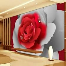 Home waterproof wallpapers 3d creative design wall mural for bedroom living room. Bedding Room Wall Murals Romantic Rose 3d Wallpaper Thick Soundproof Wallpapers Ebay