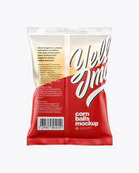 Download Frosted Bag With Corn Balls Mockup In Bag Sack Mockups On Yellow Images Object Mockups