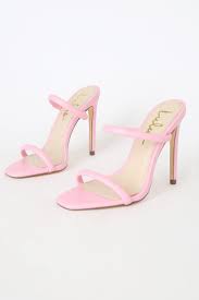 Best seller in women's heeled sandals +17. Light Pink High Heels Faux Leather Heels Square Toe Heels Lulus