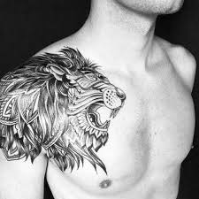 Man Shoulder Chest Lion Tattoo Erkek Omuz Kol Aslan Dovmesi Dovme Aslan Dovmesi Tattoo