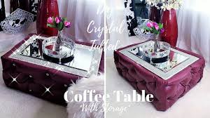 While most coffee tables feature some sort of storage compartment under their tops or to the side, this one adds to that a new function. Diy Crystal Tufted Coffee Table With Storage 2019 Storage Ideas Youtube
