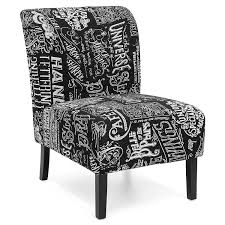 Amazon Com Best Choice Products Modern Contemporary Upholstered Armless Accent Chair Black White Accent Chairs Armless Accent Chair Upholstered Accent Chairs