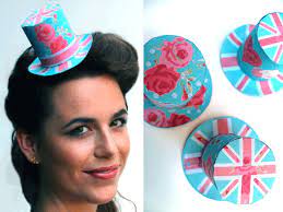 Union Jack British Flag Mini Top Hat Templates With Easy To Etsy Mini Top Hat Hat Template Top Hat Template