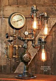 Steampunk Industrial Antique Railroad Gauge Lamp And Oiler 739 Steampunk Lamp Steampunk Table Lamp Lamp