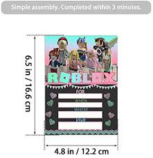Roblox niñas hierro en la transferencia, camisa de cumpleaños de bricolaje, personalizar camisa de bricolaje, archivos digitales. Amazon Com 20 Invitaciones De Juego De Caja De Arena Para Ninas Tarjetas De Invitacion De Color Rosa Para Videojuegos De Fiesta De Suministros De Cumpleanos Para Nina Hogar Y Cocina