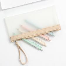 Translucent Pencil Case With Stripped Zipper Pencil Case Stationery Pencil Case Cute Pencil Case