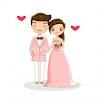 A4 cartoon portrait brautpaar hochzeit aquarell. 3