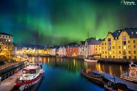 Northern Lights In Alesund Alesund Northern Lights Nordic Countries