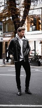 Street Style Guide For Men To Wear Hoodie Hoodie Outfit Men Leather Jacket Outfit Men Mens Outfits