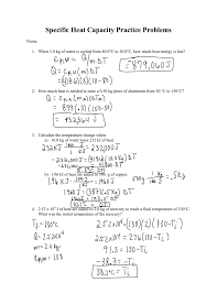 C = specific heat capacity of a substance depends on the nature of the material of the substance. Specific Heat Capacity Practice Problems