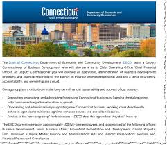 Deputy Commissioner Of Economic And Community Development Position Opened In Hartford Help Grow Ct Community Development Job Opening Business Development