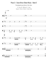 The basic components of drum sheet music. Piece 3 Snare Drum Sheet Music Book 2 Learn Drums For Free