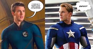 Photos (47) quotes (21) photos. Chris Evans News Twitterren Superherofeed If Fox S Old Human Torch Meets Marvel S Current Captain America Http T Co Av3m0jitki