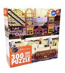 Puzzles that contain 300 to 500 pieces are ideal for older kids (ages 6 to 8 and up) and adults who are new to the world of jigsaw puzzles. Sure Lox Hometown Collection Jigsaw Puzzle