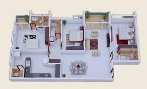 25 More 3 Bedroom 3d Floor Plans 3d House Plans Bedroom House Plans Apartment Floor Plans
