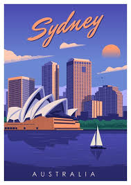 World Travel Australia Sydney Poster De Viagens Vintage Posteres De Viagem Viagem Vintage