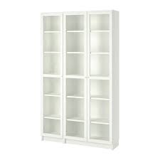 Billy Oxberg White Bookcase With Glass Doors 120x30x202 Cm Ikea Bookcase With Glass Doors Bookcase Ikea Bookcase