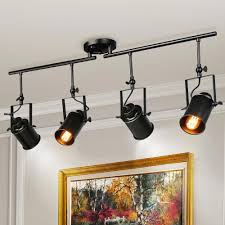 Lnc 4 Light Farmhouse Wall Track Lighting Kit For Kitchen With Modern Dimmable And Multi Directional Style A03188 The Home Depot