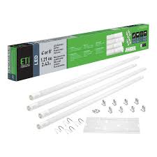 Maybe you would like to learn more about one of these? Eti 48 Watt 4 Ft Linear Led Tube Light Bulb Retrofit Conversion Kit Replaces 8 Ft T8 T12 Fluorescent Bulb 7200 Lumen 5000k 64101162 The Home Depot