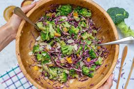 Broccoli Red Cabbage Salad With Tangy Pb Dressing For Clean Eating Recipe Cabbage Salad Red Cabbage Salad Clean Recipes