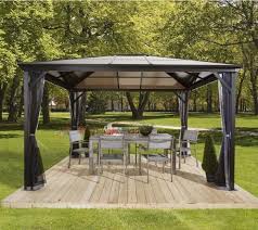 Sojag Aluminium Pavillon Gazebo Verona 10x14 Inkl Moskitonetz 298x423 Cm Mygardenhome Terrassen Gartenlaube Terassenentwurf Pergola Selber Bauen