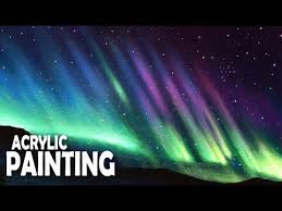 Opt for a soft white brush for this. How To Paint A Northern Lights Sky Acrylic Painting Paintingtube